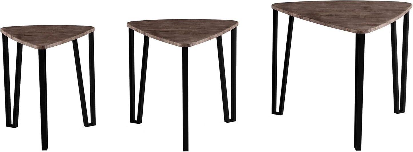Woodgrain Nesting Tables Set – Stylish & Space-Saving