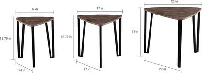 Woodgrain Nesting Tables Set – Stylish & Space-Saving