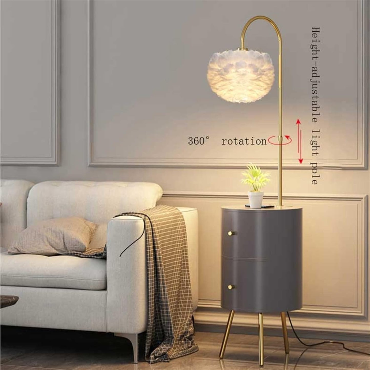 Bedside Charging Nightstand – Modern Bedroom Storage