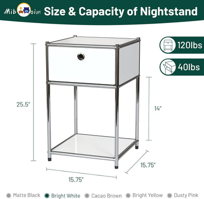 White Night Stand with Drawers – Elegant Bedroom Storage