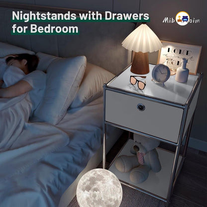 White Night Stand with Drawers – Elegant Bedroom Storage