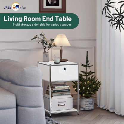 White Night Stand with Drawers – Elegant Bedroom Storage