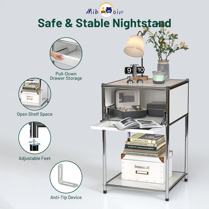 White Night Stand with Drawers – Elegant Bedroom Storage